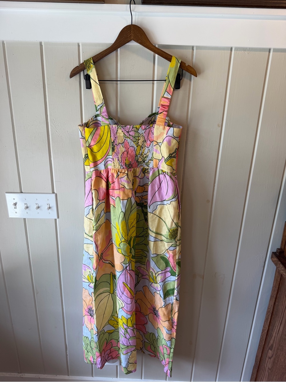 NWT FARM Rio Pastel Floral Midi Dress in Yellow, Pink, Green, Size Medium - Picture 13 of 16